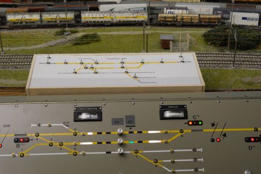 Schalterstellwerk, Integra, Elektromechanisches Stellwerk, MECF, Modelleisenbahn Club Flawil 