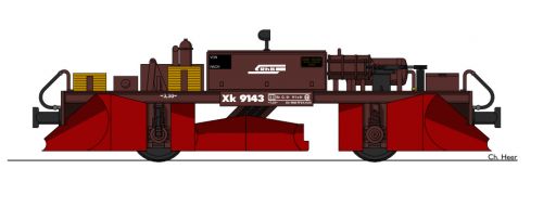 , MECF , Modelleisenbahn Club Flawil , Spurpflug RhB Xk 9143 , Typenzkizze , Zeichnung, MECF, Modelleisenbahn Club Flawil 