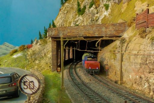 MECF , Modelleisenbahn Club Flawil , Gleisbaustelle , Langsamfahrstelle , Eem 923, MECF, Modelleisenbahn Club Flawil 