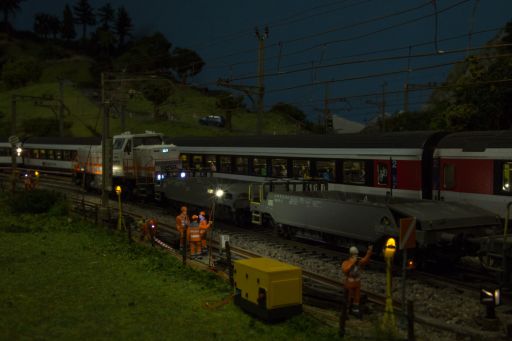 MECF , Modelleisenbahn Club Flawil , Gleisbaustelle , Langsamfahrstelle , Schweinwerfer , Sersa, MECF, Modelleisenbahn Club Flawil 