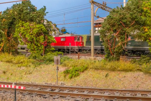 MECF , Modelleisenbahn Club Flawil , Gleisbaustelle , Langsamfahrstelle , Aufhebungssignal , Re 10/10, MECF, Modelleisenbahn Club Flawil 