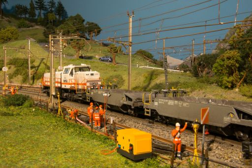 MECF , Modelleisenbahn Club Flawil , Gleisbaustelle , Langsamfahrstelle , Sersa , Am 843, MECF, Modelleisenbahn Club Flawil 